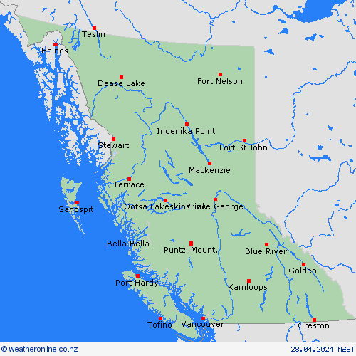  British Columbia North America Forecast maps