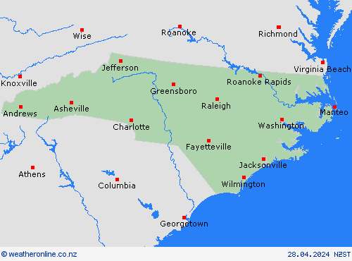  North Carolina North America Forecast maps