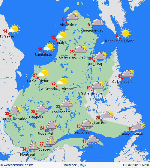 overview Quebec North America Forecast maps