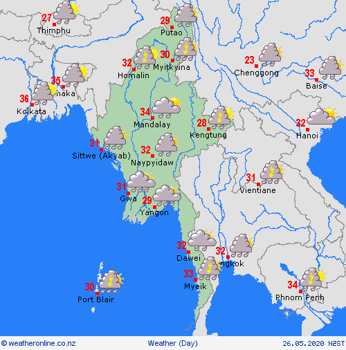 overview Myanmar Asia Forecast maps
