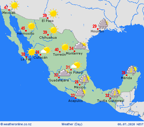 overview Mexico Central America Forecast maps