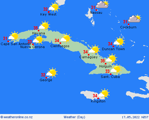 overview Cuba Central America Forecast maps