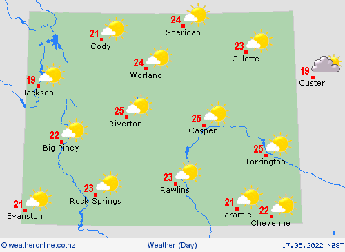 overview Wyoming North America Forecast maps