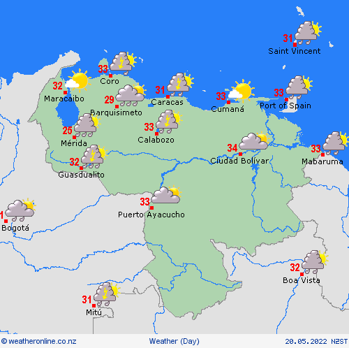 overview Venezuela South America Forecast maps