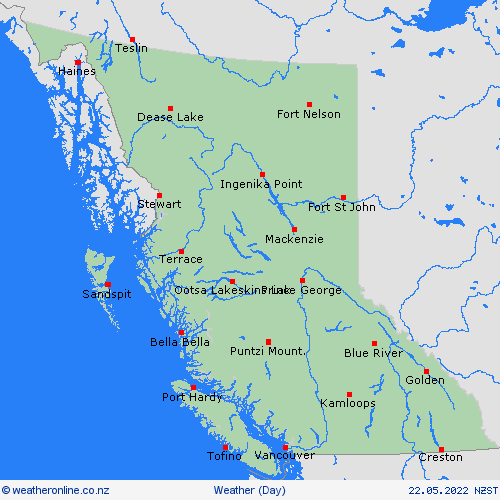 overview British Columbia North America Forecast maps