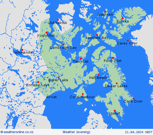 overview Nunavut North America Forecast maps