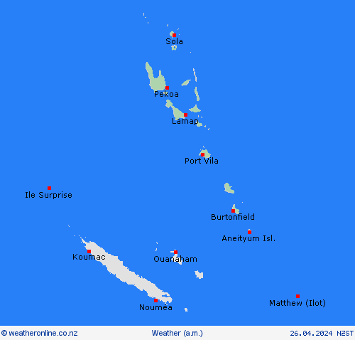 overview Vanuatu Pacific Forecast maps