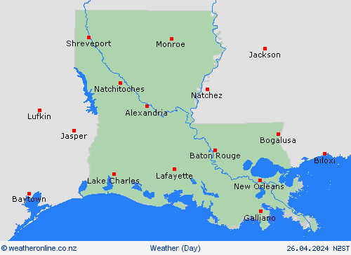 overview Louisiana North America Forecast maps