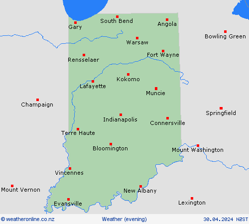 overview Indiana North America Forecast maps