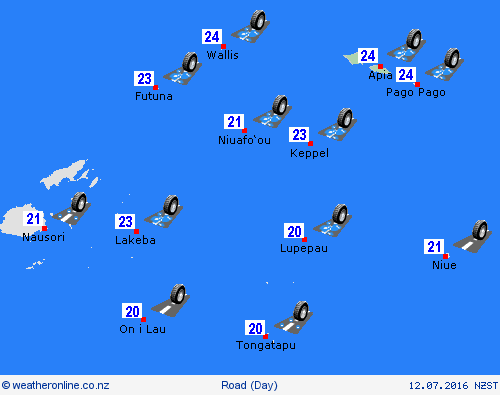 road conditions Samoa Pacific Forecast maps