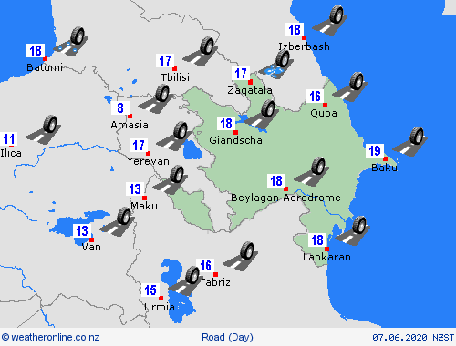 road conditions Azerbaijan Asia Forecast maps