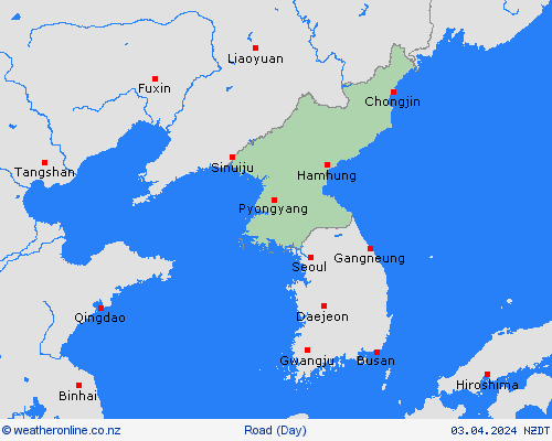 road conditions North Korea Asia Forecast maps