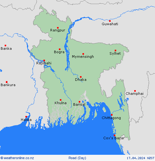 road conditions Bangladesh Asia Forecast maps