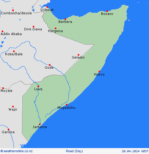 road conditions Somalia Africa Forecast maps