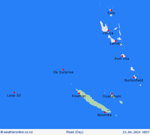 road conditions New Caledonia Pacific Forecast maps