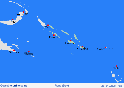 road conditions Solomon Islands Pacific Forecast maps