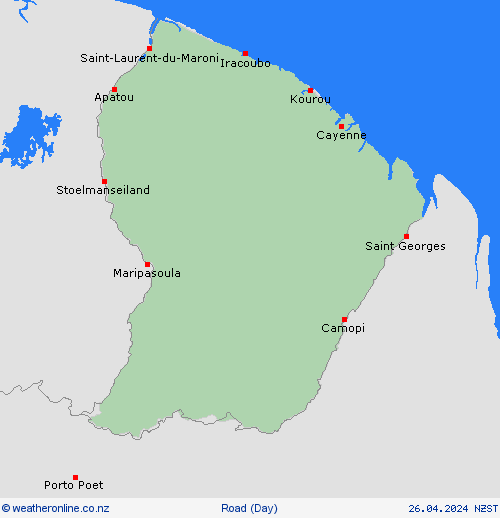 road conditions French Guiana South America Forecast maps