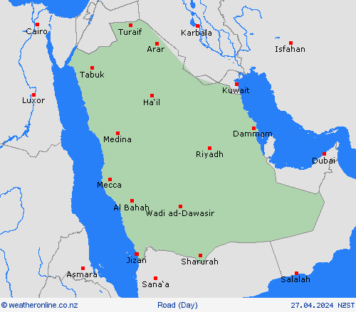 road conditions Saudi Arabia Asia Forecast maps