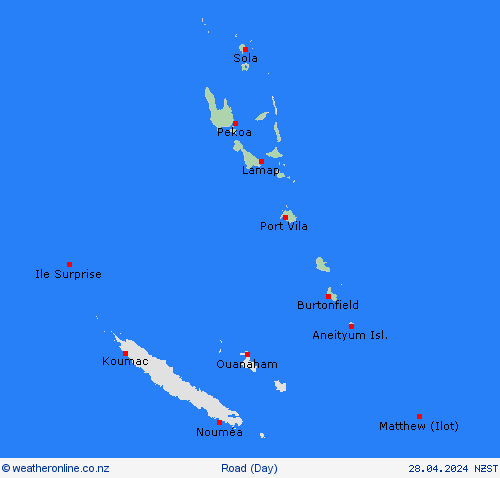 road conditions Vanuatu Pacific Forecast maps