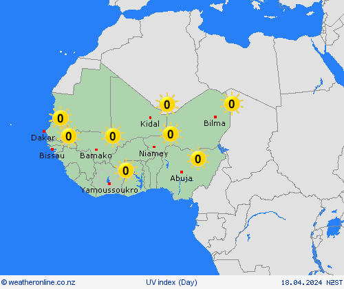 uv index  Africa Forecast maps