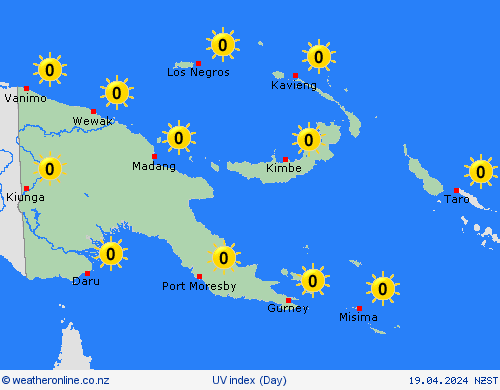 uv index Papua New Guinea Pacific Forecast maps