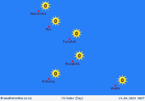 uv index Tuvalu Pacific Forecast maps