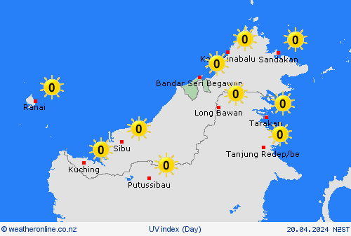 uv index Brunei Asia Forecast maps