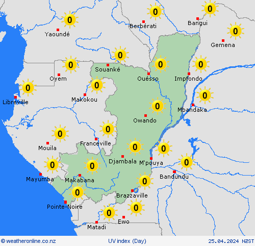 uv index Congo Africa Forecast maps