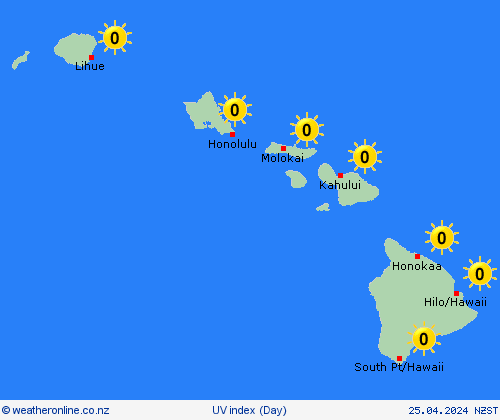 uv index Hawaii Pacific Forecast maps