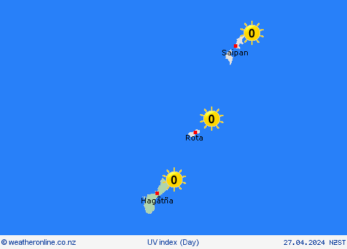 uv index Guam Pacific Forecast maps