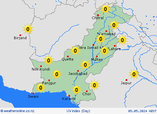 uv index Pakistan Asia Forecast maps