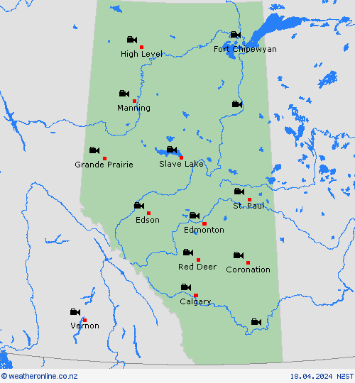 webcam Alberta North America Forecast maps