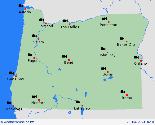 webcam Oregon North America Forecast maps