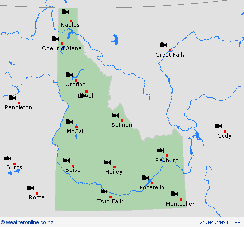 webcam Idaho North America Forecast maps
