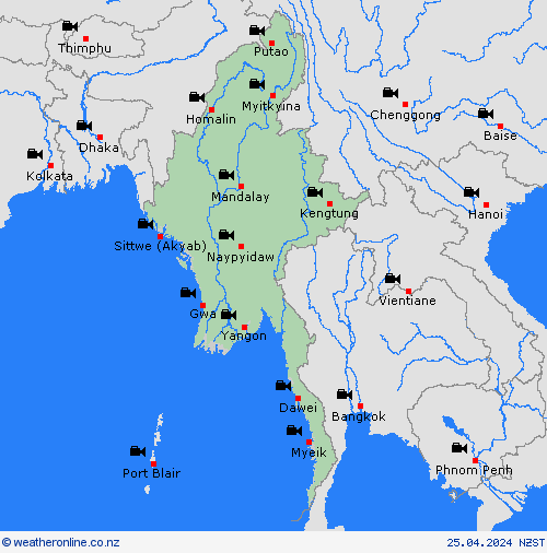 webcam Myanmar Asia Forecast maps