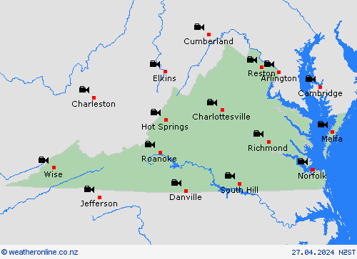 webcam Virginia North America Forecast maps