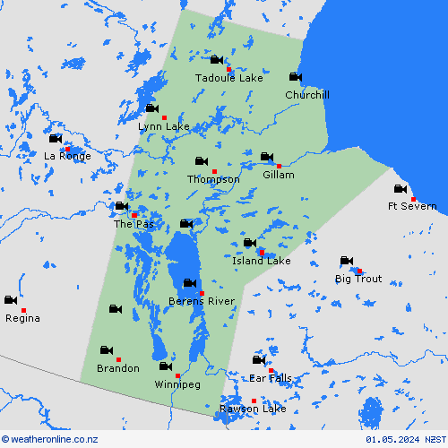 webcam Manitoba North America Forecast maps