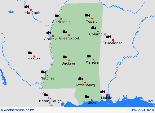 webcam Mississippi North America Forecast maps