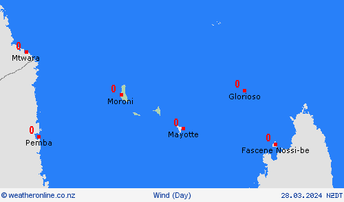 wind Comoros Africa Forecast maps