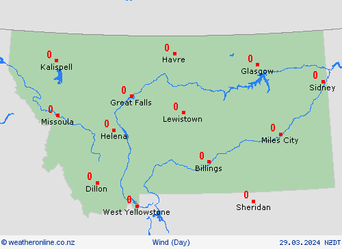 wind Montana North America Forecast maps