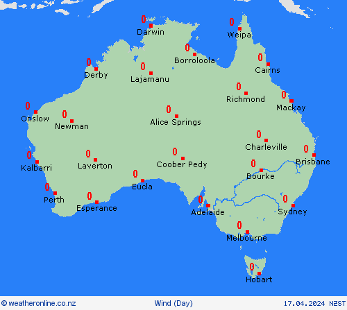 wind Australia Pacific Forecast maps