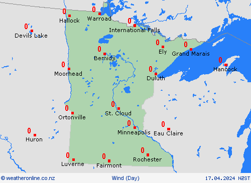 wind Minnesota North America Forecast maps