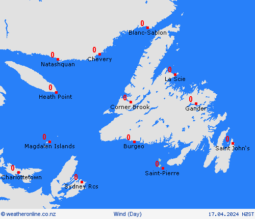 wind Saint Pierre and Miquelon North America Forecast maps