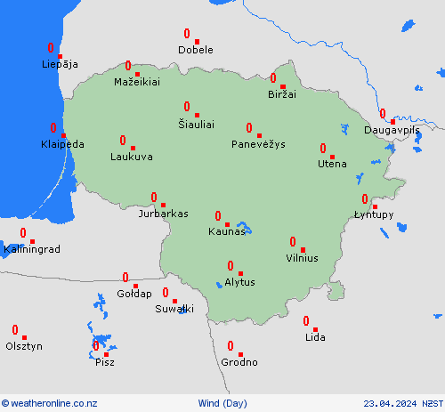 wind Lithuania Europe Forecast maps