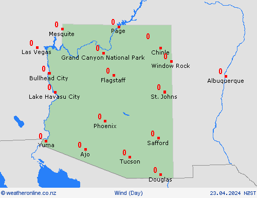 wind Arizona North America Forecast maps