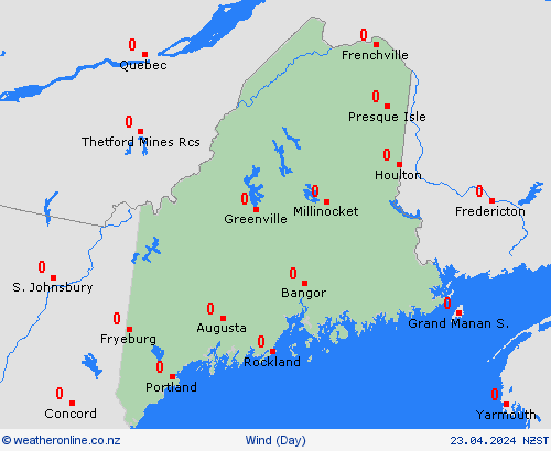 wind Maine North America Forecast maps