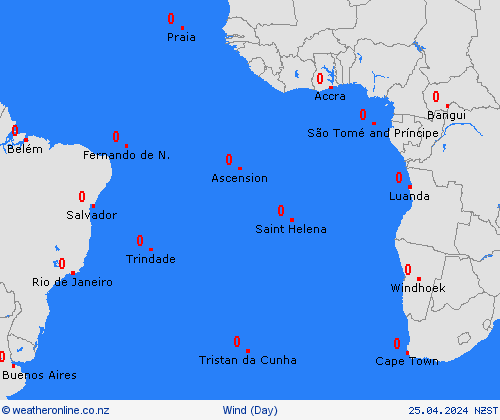 wind Atlantic Islands Africa Forecast maps