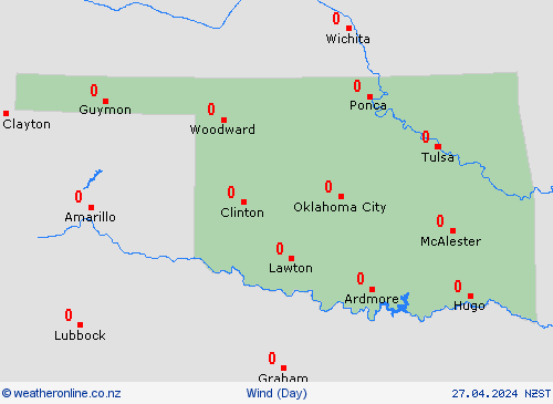 wind Oklahoma North America Forecast maps