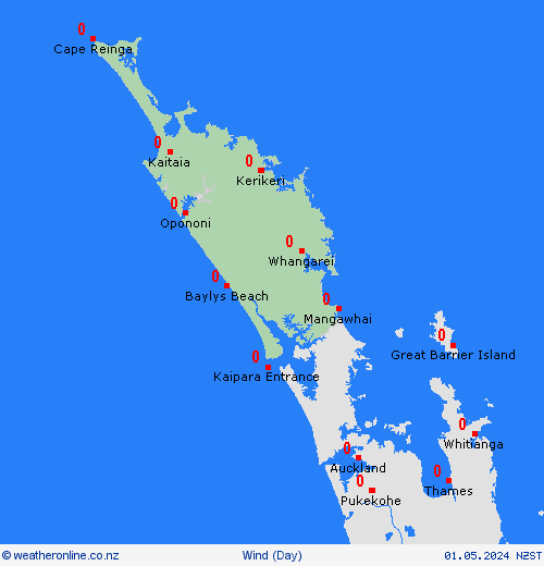 wind  New Zealand Forecast maps
