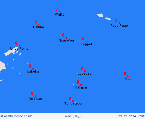 wind Tonga Islands Pacific Forecast maps
